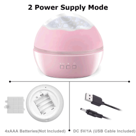 Night Light Projector For Kids, 2 In 1 Ocean And Starry Projector, 360 Rotating Baby Night Lights Lamp For Bedroom Christmas Birthday Gifts, Pink