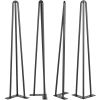 VEVOR Hairpin Table Legs 18" Black Set of 4 Desk Legs 880lbs Load Capacity (Each 220lbs) Hairpin Desk Legs 3 Rods for Bench Desk Dining End Table Chai