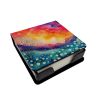 Gypsophila in Color PU Leather Note Paper Holder with Artist-Designed Cover, Desk Accessory, Office Gift