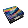 Delphinium in Color PU Leather Note Paper Holder with Artist-Designed Cover, Desk Accessory, Office Gift