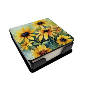 Maryland Black-Eyed Susans in Watercolor PU Leather Note Paper Holder with Artist-Designed Cover, Desk Accessory, Office Gift