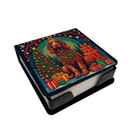 Irish Setter Christmas PU Leather Note Paper Holder with Artist-Designed Cover, Desk Accessory, Office Gift