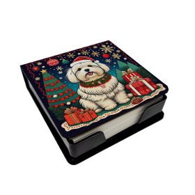 Coton De Tulear Christmas PU Leather Note Paper Holder with Artist-Designed Cover, Desk Accessory, Office Gift
