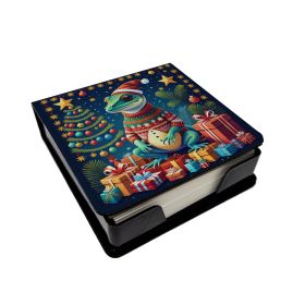 Gecko Christmas PU Leather Note Paper Holder with Artist-Designed Cover, Desk Accessory, Office Gift