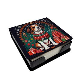 Beagle Christmas PU Leather Note Paper Holder with Artist-Designed Cover, Desk Accessory, Office Gift
