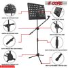 5 Core Music Stand 2-IN-1 Professional Portable Sheet Music Stand with Detachable Microphone Stand