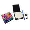 Orchids in Color PU Leather Note Paper Holder with Artist-Designed Cover, Desk Accessory, Office Gift