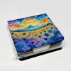 Blue Cornflowers in Color PU Leather Note Paper Holder with Artist-Designed Cover, Desk Accessory, Office Gift