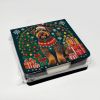 Airedale Terrier Christmas PU Leather Note Paper Holder with Artist-Designed Cover, Desk Accessory, Office Gift