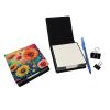 Gerbera Daisies in Color PU Leather Note Paper Holder with Artist-Designed Cover, Desk Accessory, Office Gift