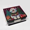 Old English Sheepdog Christmas PU Leather Note Paper Holder with Artist-Designed Cover, Desk Accessory, Office Gift