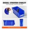 VEVOR Plastic Storage Bin, (11-Inch x 5-Inch x 5-Inch), Hanging Stackable Storage Organizer Bin, Blue/Red, 12-Pack