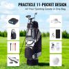 VEVOR Golf Cart Bag with 14 Way Organizer Divider Top, 41' 13 Pockets Premium Nylon Cart Bag