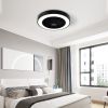 20 in. Indoor Black Low Profile Ceiling Fan with Integrated Light with Remote Control and Reversible Blades