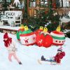 6.9 FT Lighted Christmas Inflatable Decoration, Inflatable Five Christmas Balls