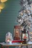 4.7x4.7x8.3"H Christmas Plastic/Resin White Lantern With Snowman & Tree Led/Water Spinning/6 Hours Timer, 3*AA Batteries Required