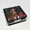Cavalier King Charles Spaniel Christmas PU Leather Note Paper Holder with Artist-Designed Cover, Desk Accessory, Office Gift