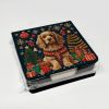 Cocker Spaniel Christmas PU Leather Note Paper Holder with Artist-Designed Cover, Desk Accessory, Office Gift
