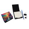 Colorful Begonias PU Leather Note Paper Holder with Artist-Designed Cover, Desk Accessory, Office Gift