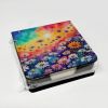Asters in Color PU Leather Note Paper Holder with Artist-Designed Cover, Desk Accessory, Office Gift