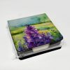 New Jersey Violet in Watercolor PU Leather Note Paper Holder with Artist-Designed Cover, Desk Accessory, Office Gift