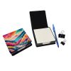 Brunia in Color PU Leather Note Paper Holder with Artist-Designed Cover, Desk Accessory, Office Gift
