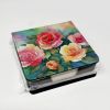 Oklahoma Roses in Watercolor PU Leather Note Paper Holder with Artist-Designed Cover, Desk Accessory, Office Gift