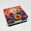 Dahlias in Color PU Leather Note Paper Holder with Artist-Designed Cover, Desk Accessory, Office Gift