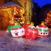 6.9 FT Lighted Christmas Inflatable Decoration, Inflatable Five Christmas Balls