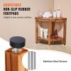 VEVOR Corner Teak Shower Bench, 18.5" Height 15.5" Radius, 100% Teak Wood Corner Shower Beach, 500 LBS with Storage Shelf