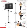 5 Core Music Stand 2-IN-1 Professional Portable Sheet Music Stand with Detachable Microphone Stand