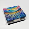 Colorful Blue Cornflowers PU Leather Note Paper Holder with Artist-Designed Cover, Desk Accessory, Office Gift