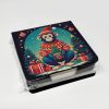 Monkey Christmas PU Leather Note Paper Holder with Artist-Designed Cover, Desk Accessory, Office Gift
