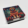 Tibetan Mastiff Christmas PU Leather Note Paper Holder with Artist-Designed Cover, Desk Accessory, Office Gift
