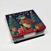 Alligator Christmas PU Leather Note Paper Holder with Artist-Designed Cover, Desk Accessory, Office Gift
