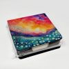Gypsophila in Color PU Leather Note Paper Holder with Artist-Designed Cover, Desk Accessory, Office Gift
