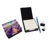 English Lavender in Color PU Leather Note Paper Holder with Artist-Designed Cover, Desk Accessory, Office Gift