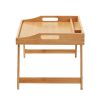 VEVOR Bed Tray Table with Foldable Legs & Media Slot, Bamboo Breakfast Tray for Sofa, Bed, Eating, Snacking, and Working