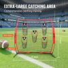 VEVOR 8 x 8 ft Football Trainer Throwing Net, Training Throwing Target Practice Net with 5 Target Pockets
