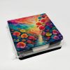 Colorful Begonias PU Leather Note Paper Holder with Artist-Designed Cover, Desk Accessory, Office Gift