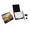 Daffodils in Color PU Leather Note Paper Holder with Artist-Designed Cover, Desk Accessory, Office Gift