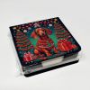 Dachshund Christmas PU Leather Note Paper Holder with Artist-Designed Cover, Desk Accessory, Office Gift