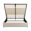 Queen size Upholstered Platform bed with a Hydraulic Storage System - Beige(OLD SKU: LP000211AAA)