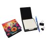 Dahlias in Color PU Leather Note Paper Holder with Artist-Designed Cover, Desk Accessory, Office Gift