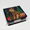 Lakeland Terrier Christmas PU Leather Note Paper Holder with Artist-Designed Cover, Desk Accessory, Office Gift