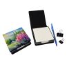 Idaho Syringa in Watercolor PU Leather Note Paper Holder with Artist-Designed Cover, Desk Accessory, Office Gift