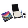 Colorful Campanula PU Leather Note Paper Holder with Artist-Designed Cover, Desk Accessory, Office Gift