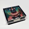 Black French Bulldog Christmas PU Leather Note Paper Holder with Artist-Designed Cover, Desk Accessory, Office Gift