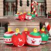 6.9 FT Lighted Christmas Inflatable Decoration, Inflatable Five Christmas Balls