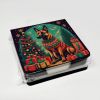 Belgian Malinois Christmas PU Leather Note Paper Holder with Artist-Designed Cover, Desk Accessory, Office Gift